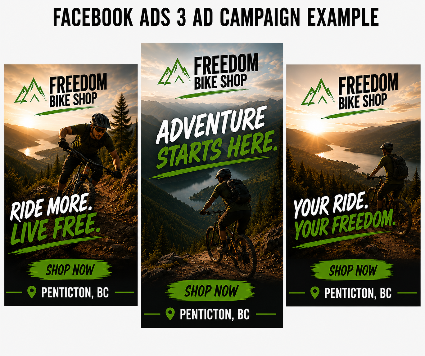 Freedom Bike Shop 3-ad campaign example